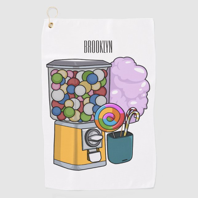 Toalla De Golf Ilustracion personalizado Candy (Anverso)