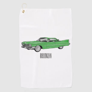 Toalla De Golf Ilustracion personalizado clásico de 1959