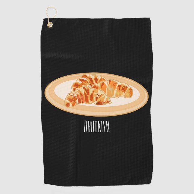 Toalla De Golf Ilustracion personalizado croissant (Anverso)
