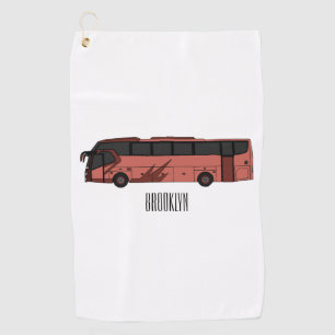 Toalla De Golf Ilustracion personalizado de autobús