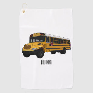 Toalla De Golf Ilustracion personalizado de autobús escolar