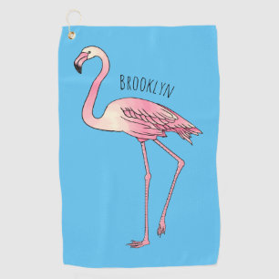 Toalla De Golf Ilustracion personalizado de aves de Flamingo