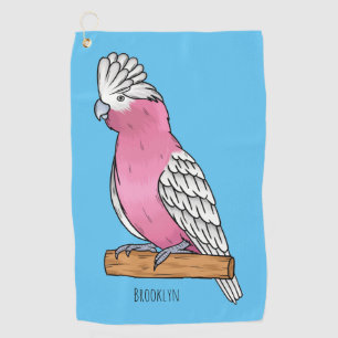 Toalla De Golf Ilustracion personalizado de aves Galah