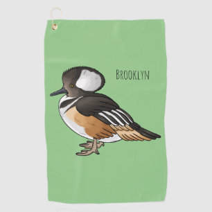 Toalla De Golf Ilustracion personalizado de aves merganser con ca