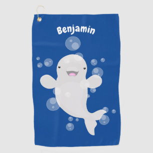 Toalla De Golf Ilustracion personalizado de ballenas de la beluga