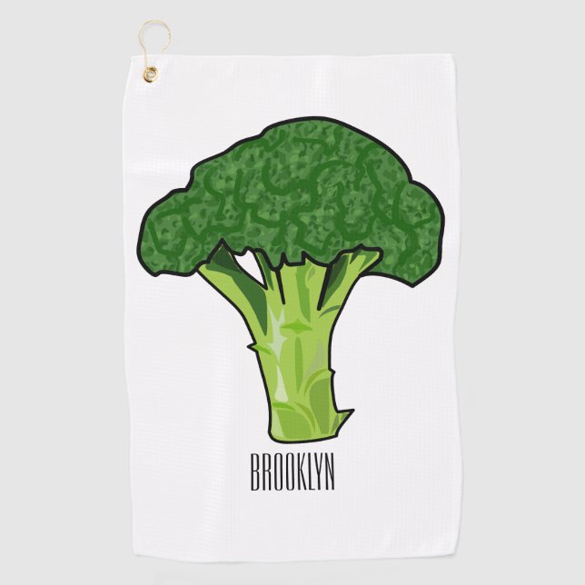 Toalla De Golf Ilustracion personalizado de Broccoli (Anverso)