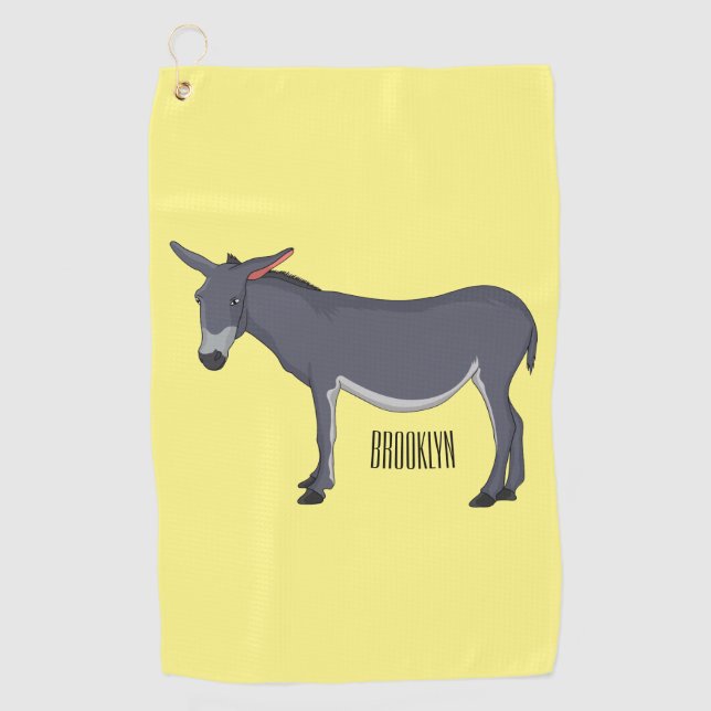 Toalla De Golf Ilustracion personalizado de burro (Anverso)