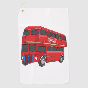 Toalla De Golf Ilustracion personalizado de bus de dos pisos