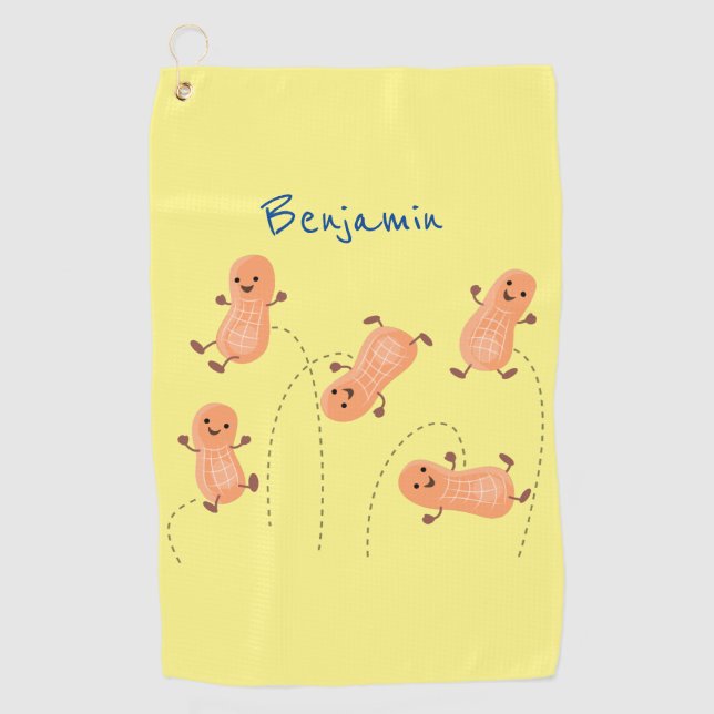 Toalla De Golf Ilustracion personalizado de cacahuetes de puenteo (Anverso)