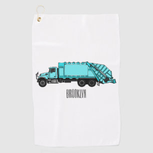 Toalla De Golf Ilustracion personalizado de camión de basura
