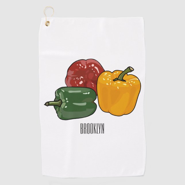 Toalla De Golf Ilustracion personalizado de Capsicum (Anverso)