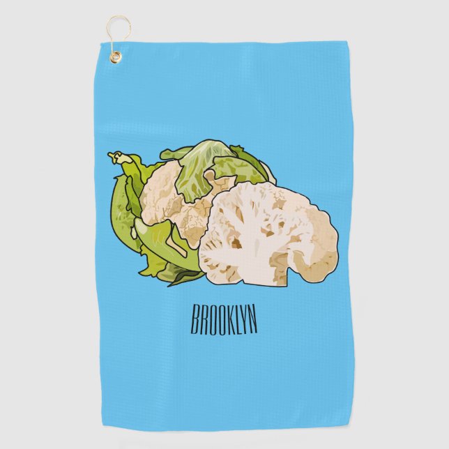 Toalla De Golf Ilustracion personalizado de coliflor (Anverso)