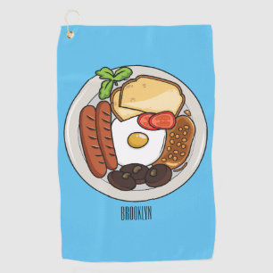 Toalla De Golf Ilustracion personalizado de desayuno inglés
