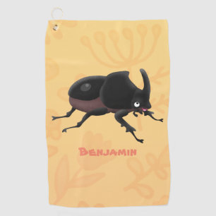 Toalla De Golf Ilustracion personalizado de escarabajo rinoceront