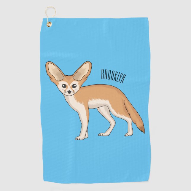 Toalla De Golf Ilustracion personalizado de Fennec fox (Anverso)