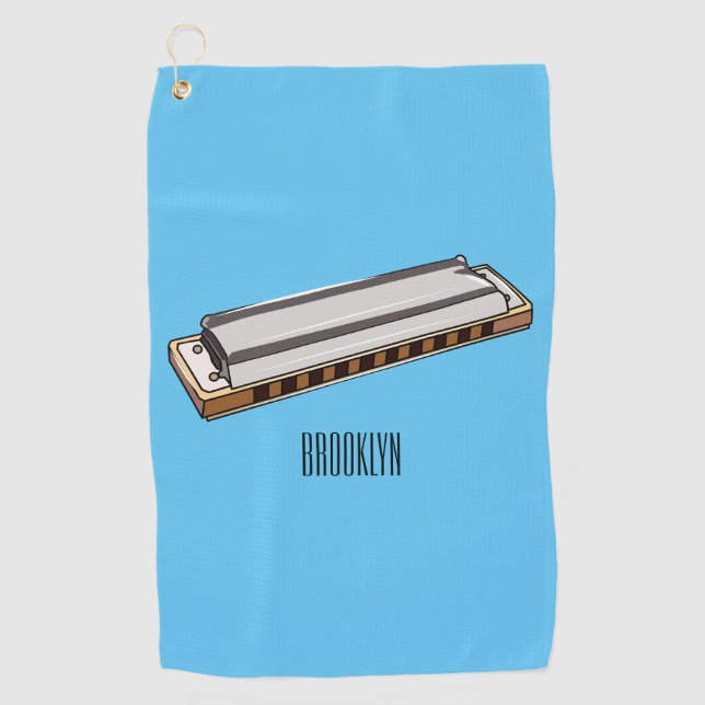 Toalla De Golf Ilustracion personalizado de Harmonica (Anverso)