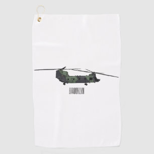 Toalla De Golf Ilustracion personalizado de helicóptero del ejérc