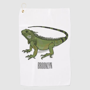 Toalla De Golf Ilustracion personalizado de Iguana