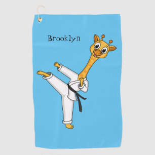 Toalla De Golf Ilustracion personalizado de Kung Fu giraffe