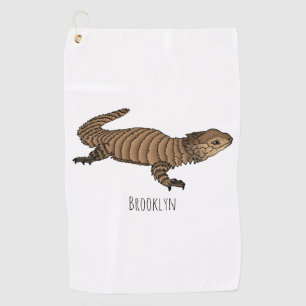 Toalla De Golf Ilustracion personalizado de lagarto de Armadillo