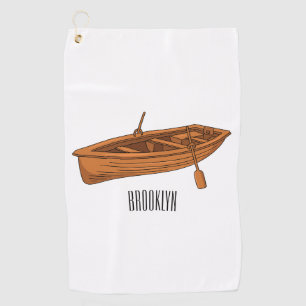 Toalla De Golf Ilustracion personalizado de lancha dorada