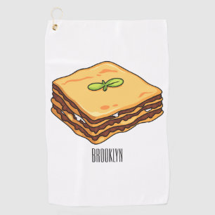 Toalla De Golf Ilustracion personalizado de Lasagna