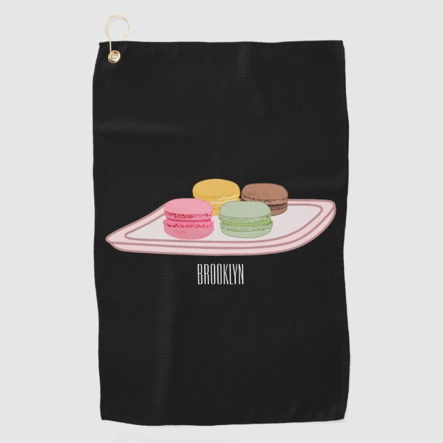 Toalla De Golf Ilustracion personalizado de Macaron (Anverso)
