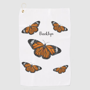 Toalla De Golf Ilustracion personalizado de mariposa monarca