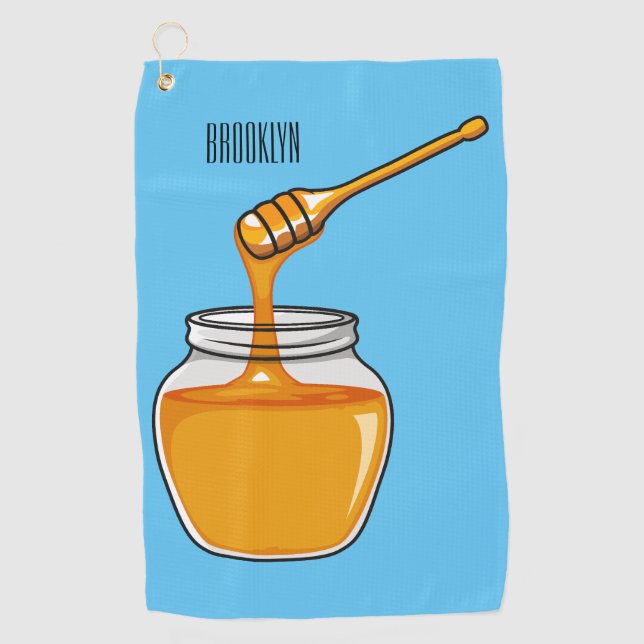 Toalla De Golf Ilustracion personalizado de miel (Anverso)