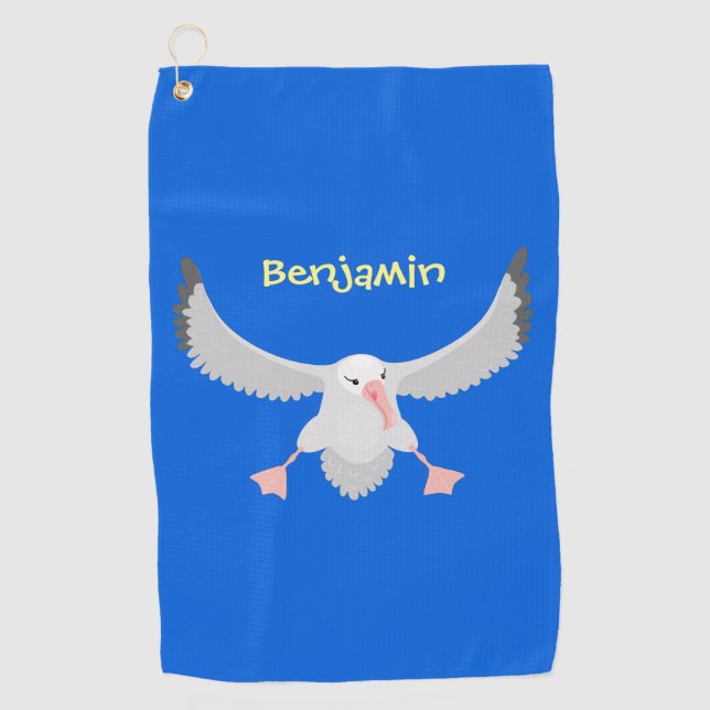 Toalla De Golf Ilustracion personalizado de pájaro de albatross (Anverso)