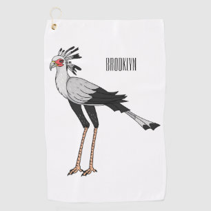 Toalla De Golf Ilustracion personalizado de pájaro de Secretario