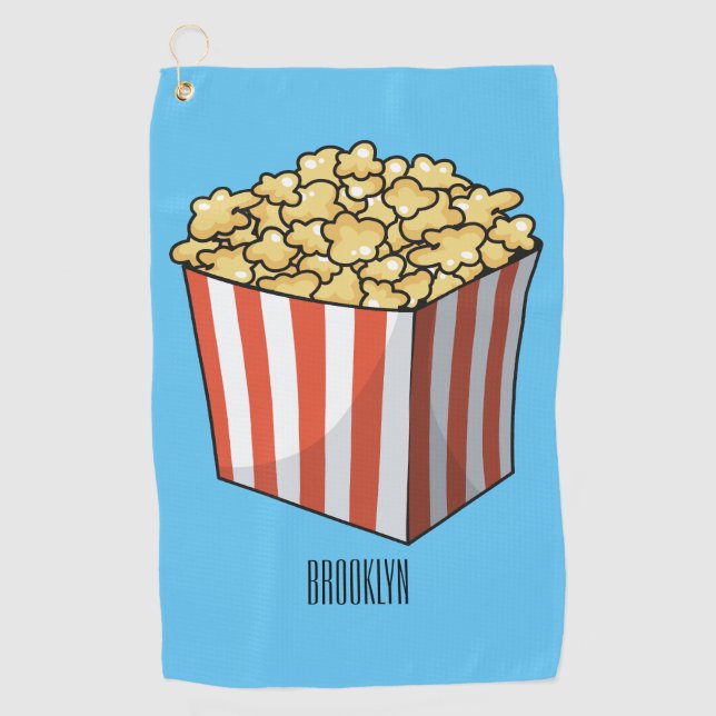 Toalla De Golf Ilustracion personalizado de palomitas (Anverso)