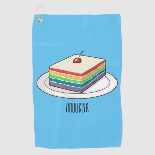 Toalla De Golf Ilustracion personalizado de pastel de arcoiris