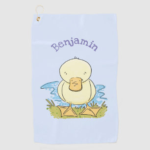 Toalla De Golf Ilustracion personalizado de pato amarillo