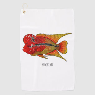 Toalla De Golf Ilustracion personalizado de peces cíclicos de cue