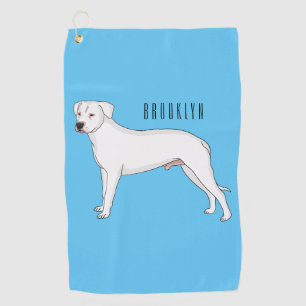 Toalla De Golf Ilustracion personalizado de perro argentino Dogo