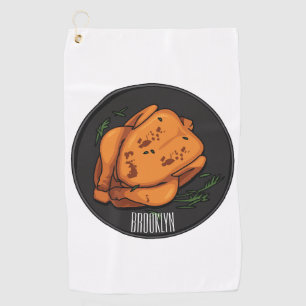 Toalla De Golf Ilustracion personalizado de pollo asado