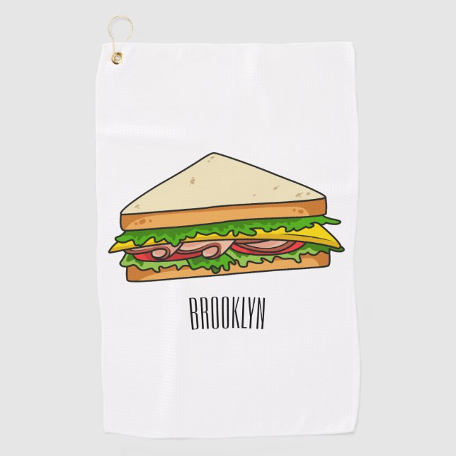 Toalla De Golf Ilustracion personalizado de sándwich (Anverso)