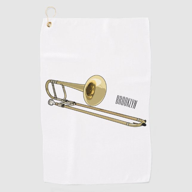 Toalla De Golf Ilustracion personalizado de Trombone (Anverso)
