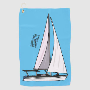 Toalla De Golf Ilustracion personalizado de velero
