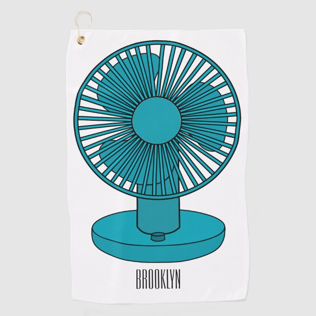 Toalla De Golf Ilustracion personalizado de ventilador (Anverso)