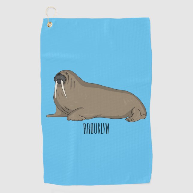 Toalla De Golf Ilustracion personalizado de Walrus (Anverso)