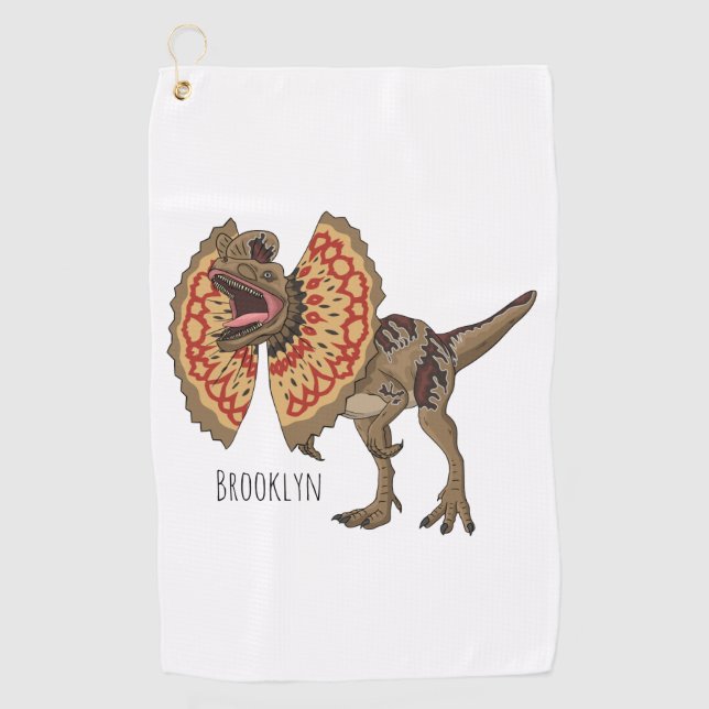 Toalla De Golf Ilustracion personalizado Dilophosaurus (Anverso)