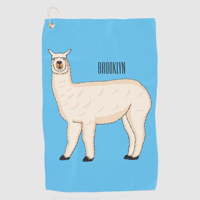Toalla De Golf Ilustracion personalizado Llama (Anverso)
