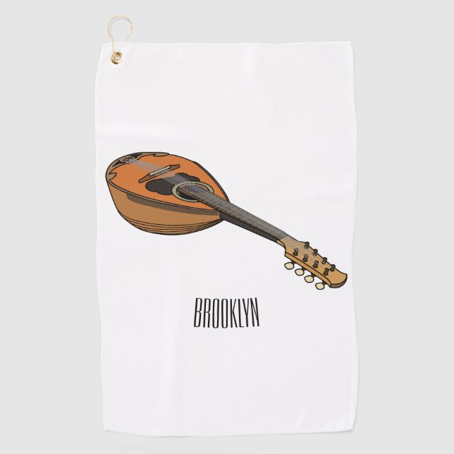 Toalla De Golf Ilustracion personalizado Mandolin (Anverso)