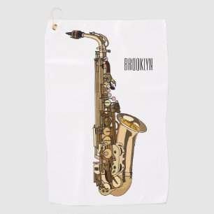 Toalla De Golf Ilustracion personalizado saxofón
