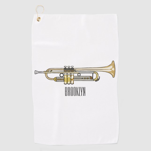 Toalla De Golf Ilustracion personalizado Trumpet (Anverso)
