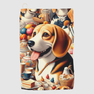 Toalla De Golf Ilustracion Retro Cute Beagle