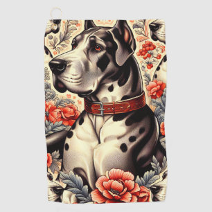 Toalla De Golf Ilustracion Retro Great Dane