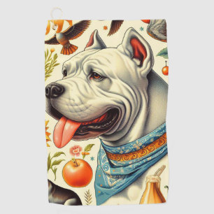 Toalla De Golf Ilustracion Vintage Dogo Argentino